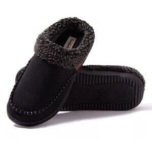 New Dearfoams Microsuede Clog Slippers Black